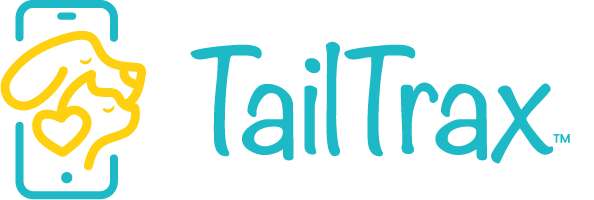 TailTrax logo of a dog line drawing in a heart