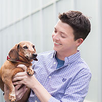 John Wycoff president of Petpartners, Inc and Chance the dog